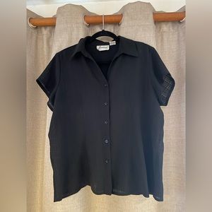 Skirt sleeve button up black basic